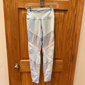Alo leggings, colorblock grey and pink, Small